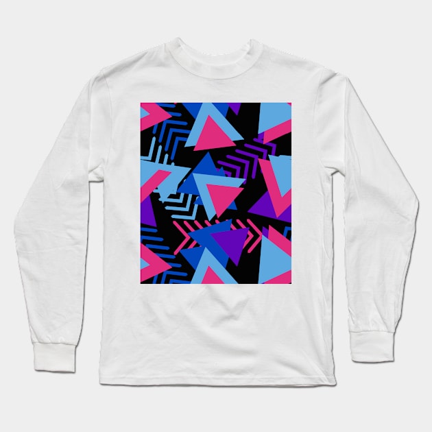 Vintage Geometric Pattern Memphis Retro memphis Gifts idea for Pattern Lovers Long Sleeve T-Shirt by MIRgallery